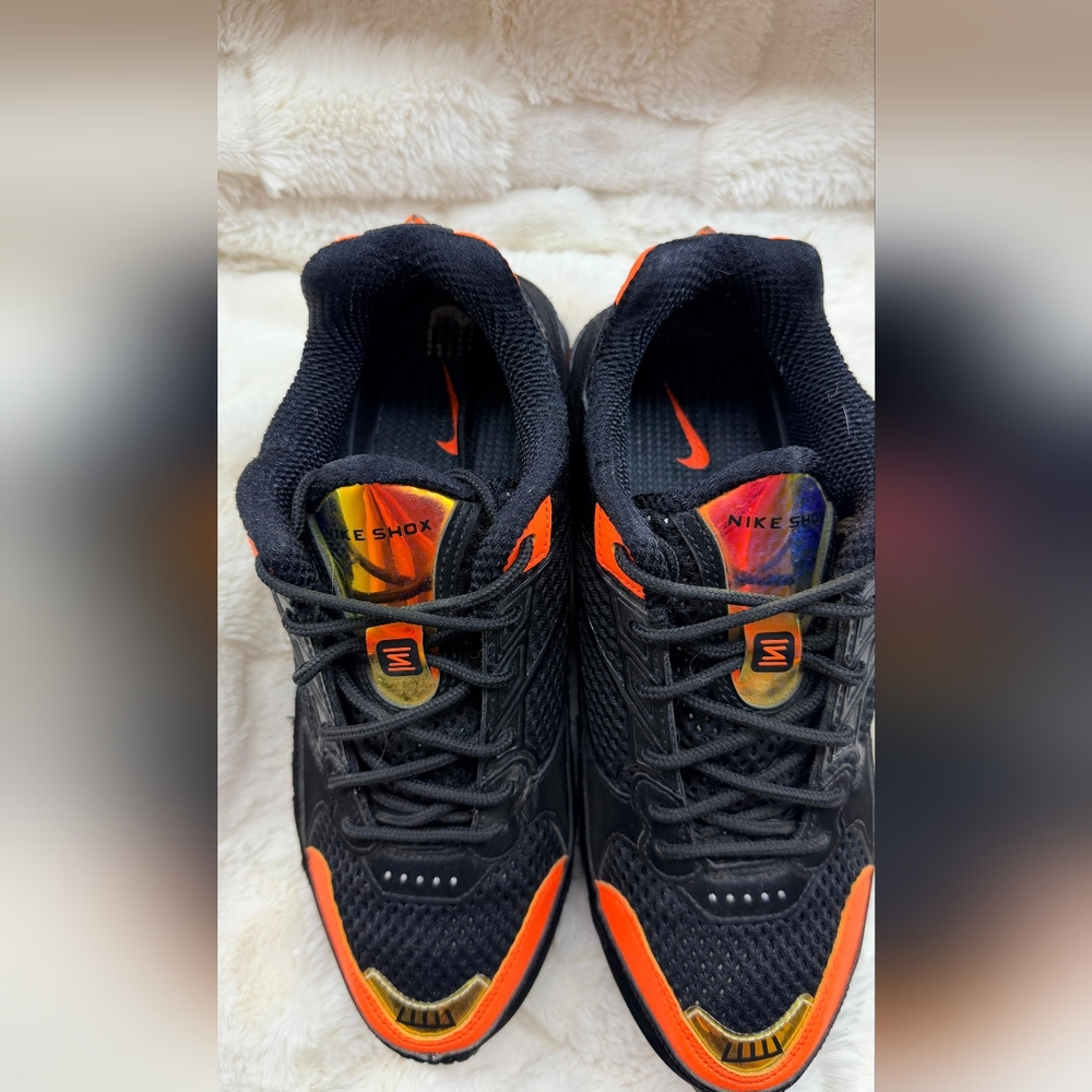 Nike Shox Black and Orange Athletic Sneakers - Picture 5 of 8
